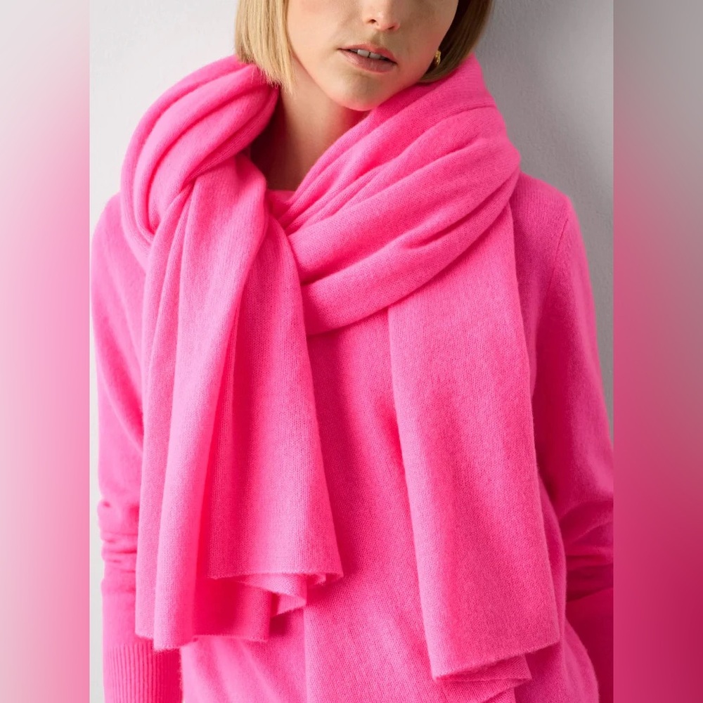 White + Warren Pink Glow Cashmere Mini Scarf 1777T